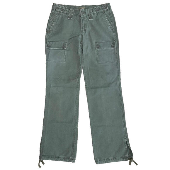 American Eagle Outfitters Pants - Vintage Y2K American Eagle Cargo Pants Womens 4 Olive Green Utility Split Hem